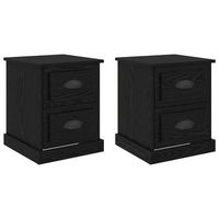 armario de noche 2 uds roble negro 39 x 39 x 475 cm vidaxl