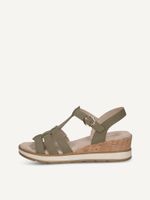 caprice heeled sandal khaki made of leather without heel size 36