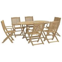 juego de comedor para jardin 7 piezas madera maciza acacia