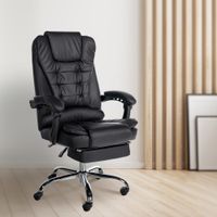 silla de oficina giratoria regulable en simil cuero negro