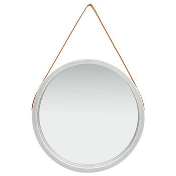 Espejo De Pared Con Correa Plateado 60 Cm Vidaxl
