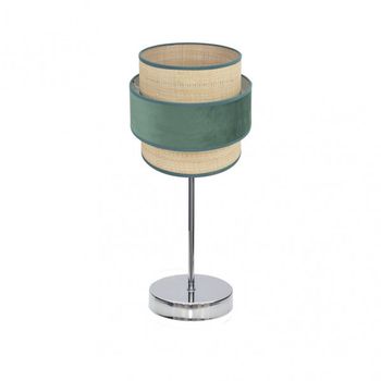 Sobremesa reyes 1xe14 cromo/natural-verde 43x18x18 cm