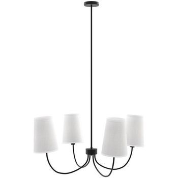 Lampara De Techo Chandelier Negra Con 4 Pantallas - Dixiu Negro