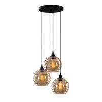 lampara de techo gold-011 negro oro metal vidrio 44x44x116 cm
