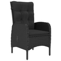 conjunto de jardin vidaxl 2 sillones reclinables 1 mesita de ratan negro