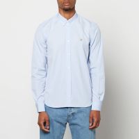 maison kitsune mens fox head embroidery classic shirt - light blue - 39155 inches