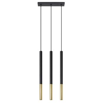 Lámpara de techo negro/dorado acero alt. 90 cm