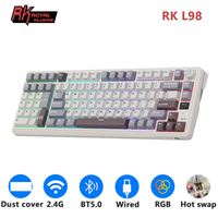 teclado mecanico rk royal kludge l98 para zurdos inalambrico tri-modo bt24gusb-c rgb para juegos con interruptores intercambiables en caliente