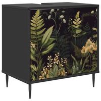 mueble de cuarto de bano rhenen roble negro 60 x 40 x 61 cm vidaxl