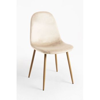 Pack 4 Sillas Teok Terciopelo De Terciopelo 84*39*42 Cm - Beige