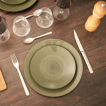 Plato de postre 20.5 cm (juego de 6) gres verde