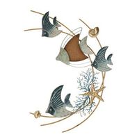 panel decorativo 3d de pared de metal multicolor cm 61x5x86