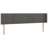cabecero accesorio para dormir mueble de dormitorio con borde lateral 183 x 16 x 7888 cm tela terciopelo gris oscuro tdl0204961