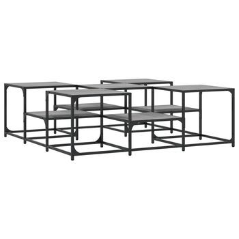 Mesa De Centro Madera De Ingeniería Gris Sonoma 121x121x40 Cm Vidaxl