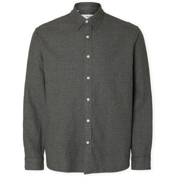 Selected Camisa manga larga Noos Regnoah Shirt - Gray Flannel para hombre