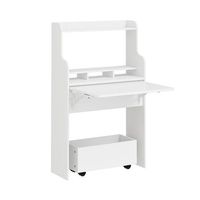 sobuy mesa plegable de pared blanca carrito auxiliar con ruedas 61x25x100 cm fwt105-ii-w