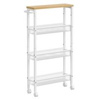 carro de almacenaje estrecho de 4 niveles cocina - roble beige