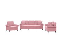 vidaxl juego de sofas con cojines 3 piezas terciopelo rosa
