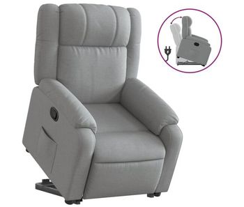 Vidaxl sillón reclinable elevable de tela gris claro