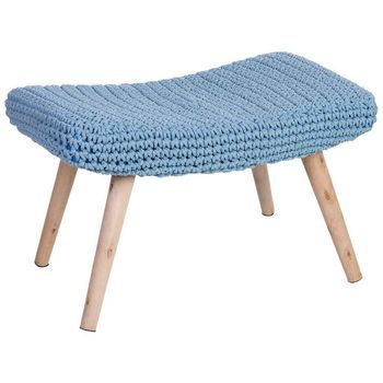 Banqueta De Madera Y Algodón 67x30x43h Cm