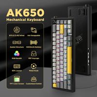 teclado mecanico para juegos ajazz ak650 con bateria intercambiable en caliente de 5000 mah perilla metalica retroiluminada