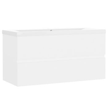 Mueble Con Lavabo Madera De Ingeniería Blanco Vidaxl