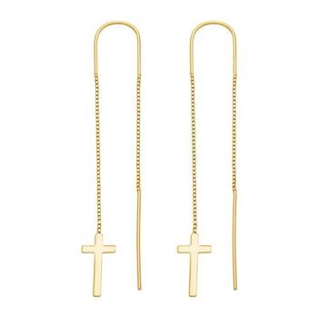 Pendientes cruz plata 925 oro