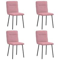 sillas de comedor 4 uds  silla de cocina terciopelo rosa