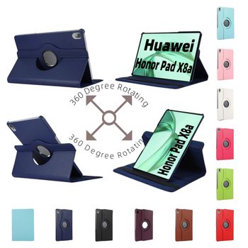 Funda para Honor Pad X8a, funda de cuero PU de 11 pulgadas 2024 con soporte giratorio de 360 grados para tabletas Huawei Honor Pad X 8A, cubierta NDL-W09