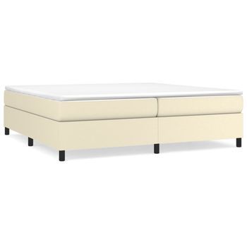Cama Box Spring Con Colchón Cuero Sintético Crema 200x200 Cm Vidaxl