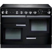 rangemaster professional 110 electric induction range cooker - black  chrome black