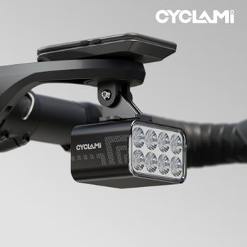Faro de bicicleta de elevación remota inalámbrico, 1800 lúmenes, lámpara frontal de elevación, aleación de aluminio, CYCLAMI CYC1800 para carretera, MTB y montaña