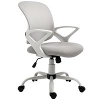 silla de escritorio basculante silla ergonomica silla de oficina gris y blanco 61x61x89-99 cm espuma nylon pp metal malla vinsetto   aosom espana
