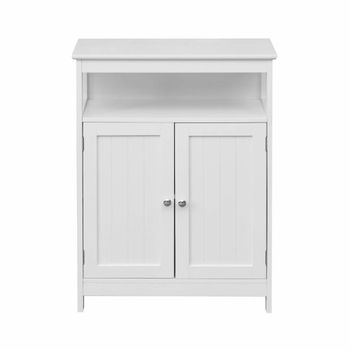 Armario cuarto de baño de 2 puertas con estantes de mdf blanco