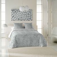 icehome - funda nordica estampada cama 150 - algodon extrasuave - incluye 1 o 2 fundas de almohada - pebbles