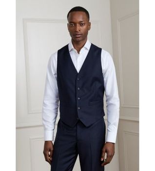Hackett London para hombre. HM470553 Chaleco de Lana marino (44/32), Clásico
