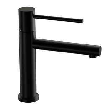 Kibath Grifo De Lavabo Monomando Zuñi Acabado Negro Mate Fabricado En Latón