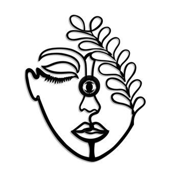 Lámpara De Pared Flower Faced V2 Negro Metal 62x48x9 Cm