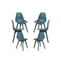 pack 6 sillas kelen suprym de polipropileno 82465039 cm - azul petroleo