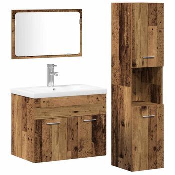 Juego De Muebles De Baño 4 Uds. Marrón 60 X 38,5 X 46 Cm Vidaxl