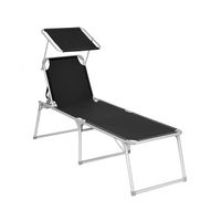 tumbona con respaldo reclinable negro