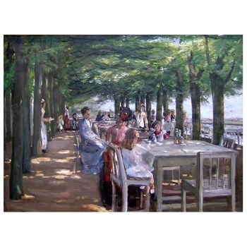 Legendarte - Cuadro Lienzo, Impresión Digital - Terraza En El Restaurante Jacob En Nienstedten - Max Liebermann - Decoración Pared Cm. 60x90