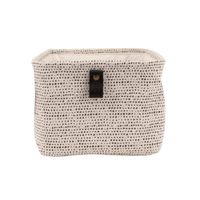 cesta rectangular con diseno de espiga gris 31x21x15cm