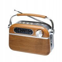 radio portable tiross ts-461 bluetooth usb fm am sw retro marron