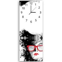 legendarte - reloj de pared detailles en rojo cm 30x90
