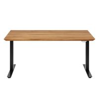 escritorio ajustable de roble y acero negro l160