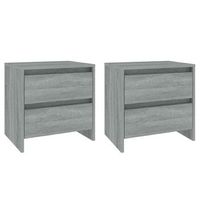 juego de 2 mesitas de noche - mesilla madera ingenieria gris sonoma 45x345x445cm mc5861