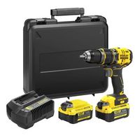 stanley taladro percutor brushless v20 li-ion 18v 80nm con 2 baterias li-ion 4ah