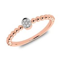 anillo de diamantes en oro rosa de 14 quilates