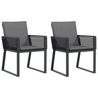 pack 2 uds sillones de jardin  silla de jardin con cojines ratan sintetico negro